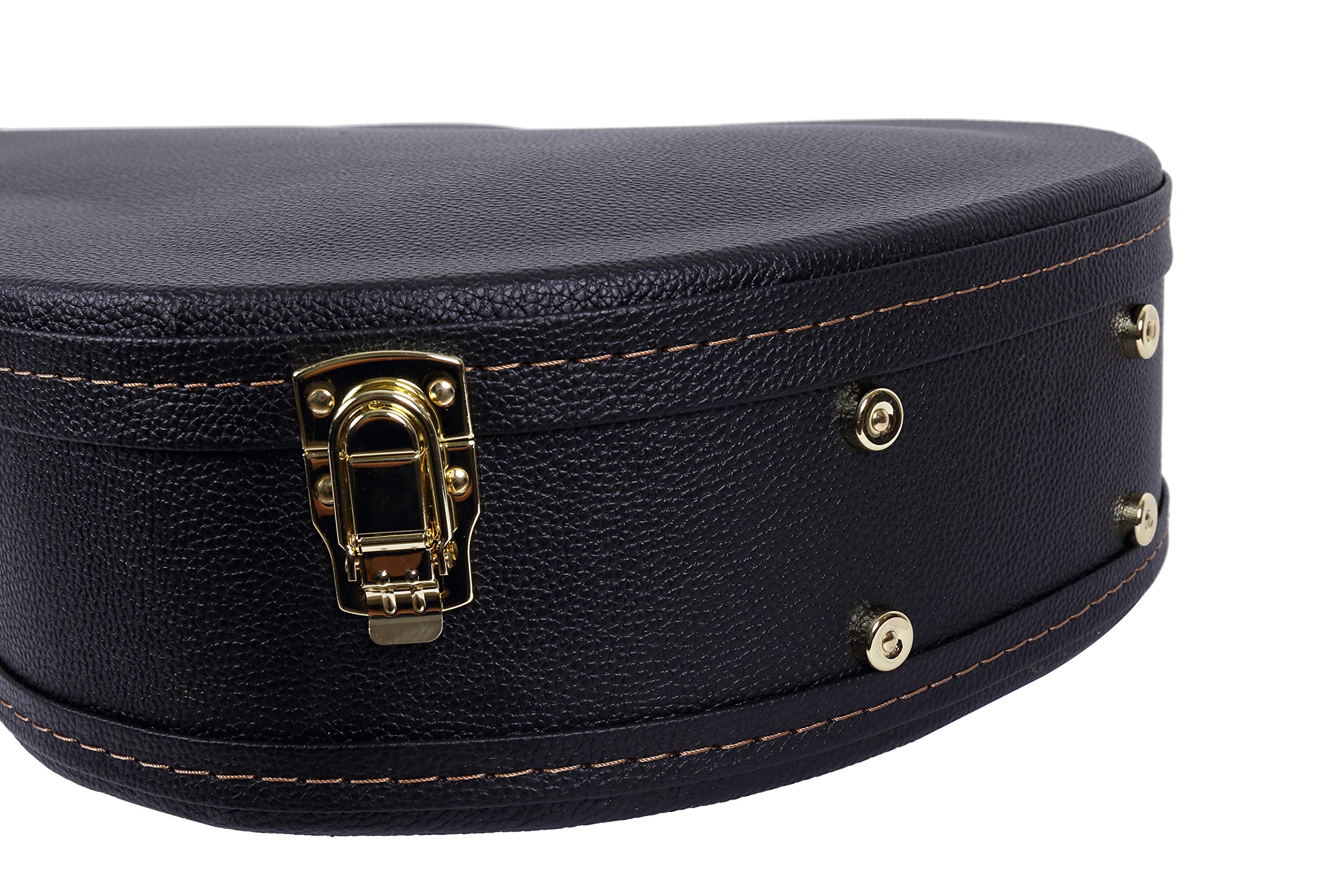Crossrock Arch-Top Wood Case for OM/Martin 000-14 Fret Guitars, Black (CRW600OMBK)