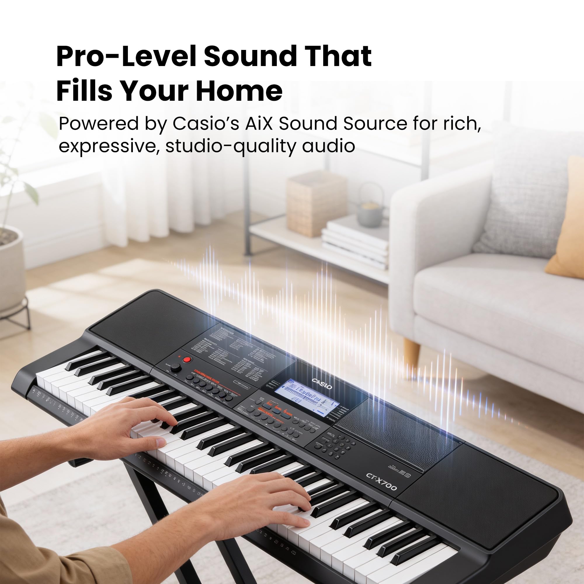 Casio CAS CTX700 PPK CT-X700 PPK Premium Keyboard Pack with Power Supply, Stand, and Headphones Exclusive Bundle
