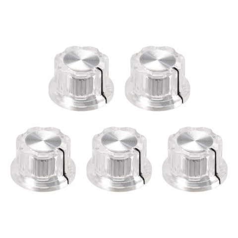 uxcell 5pcs 6.4mm Shaft Hole Potentiometer Volume Control Rotary Knobs Effect Pedal Knobs Clear