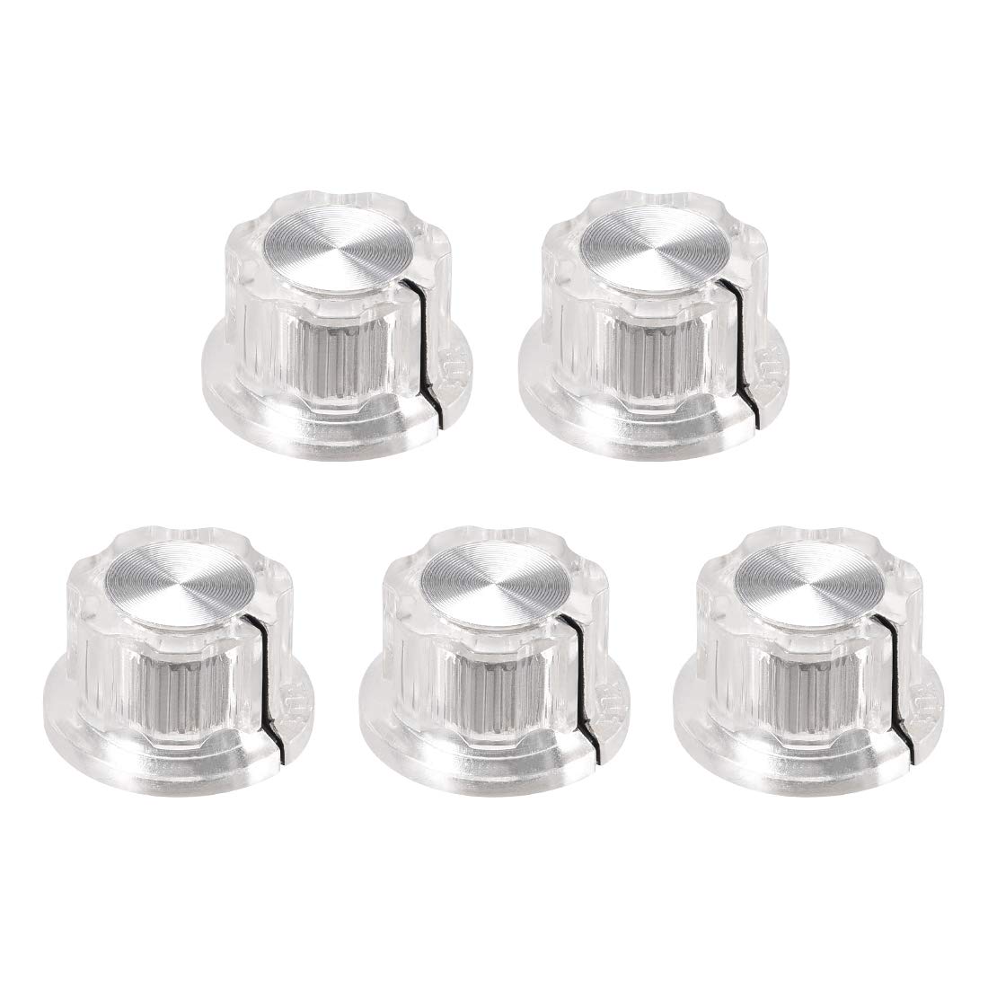uxcell 5pcs 6.4mm Shaft Hole Potentiometer Volume Control Rotary Knobs Effect Pedal Knobs Clear