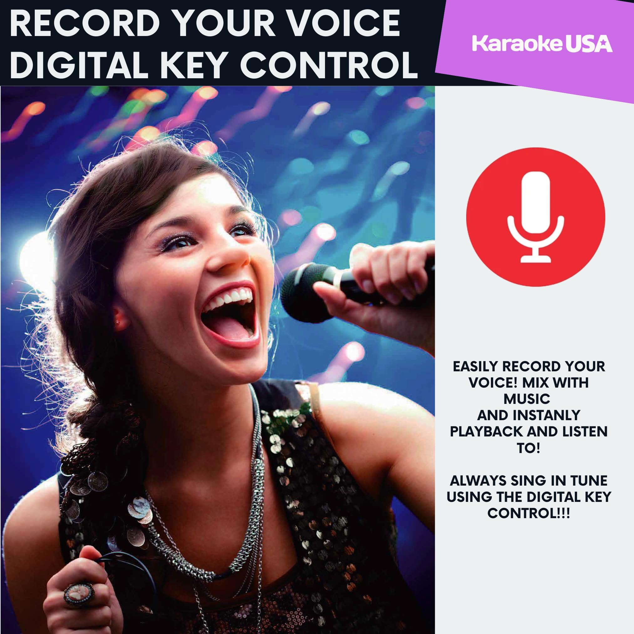 Karaoke Machine with Lyrics Display 7″ Screen. CD+G, DVD, MP3+G, MP3, CD & USB. Wireless Bluetooth Speaker with LED Disco Lights. Includes 2 Wired Microphones and 2 Bonus Karaoke Discs By Karaoke USA