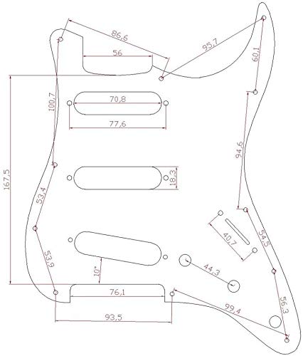 Dopro 11 Hole Strat SSS Pickguard ST Back Plate Trem Cover fits USA/Mexican Fender Strat White Pearl