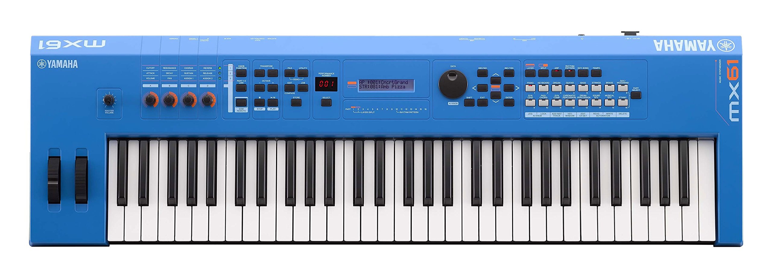 Yamaha MX61 Music Production Synthesizer, Blue
