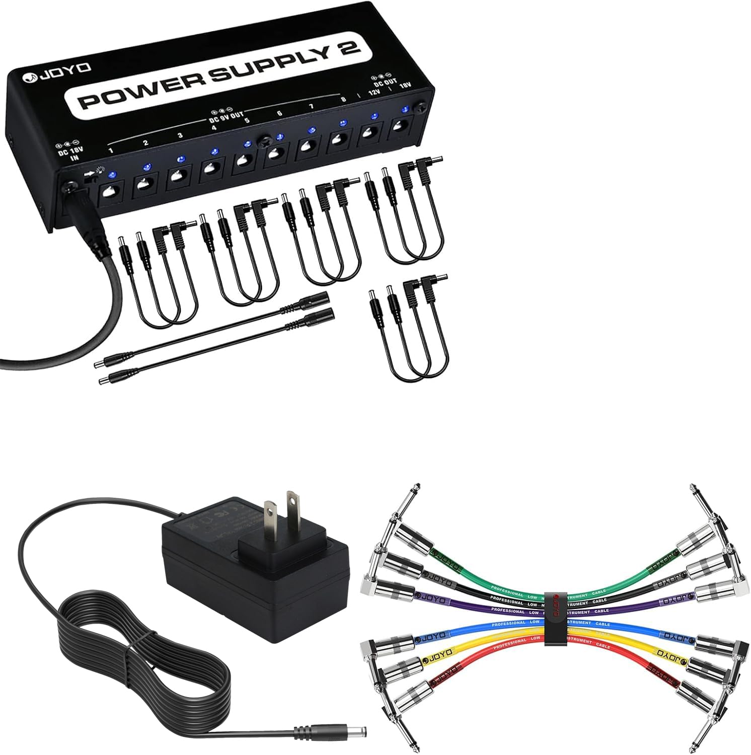 18V 1A Guitar Pedal Power Supply Compatible with Dunlop MXR Guitar Pedal,18V DC Regulated Power Supply Center Negative Plug for JOYO JP-01 JP-02 Effect Pedal Cord