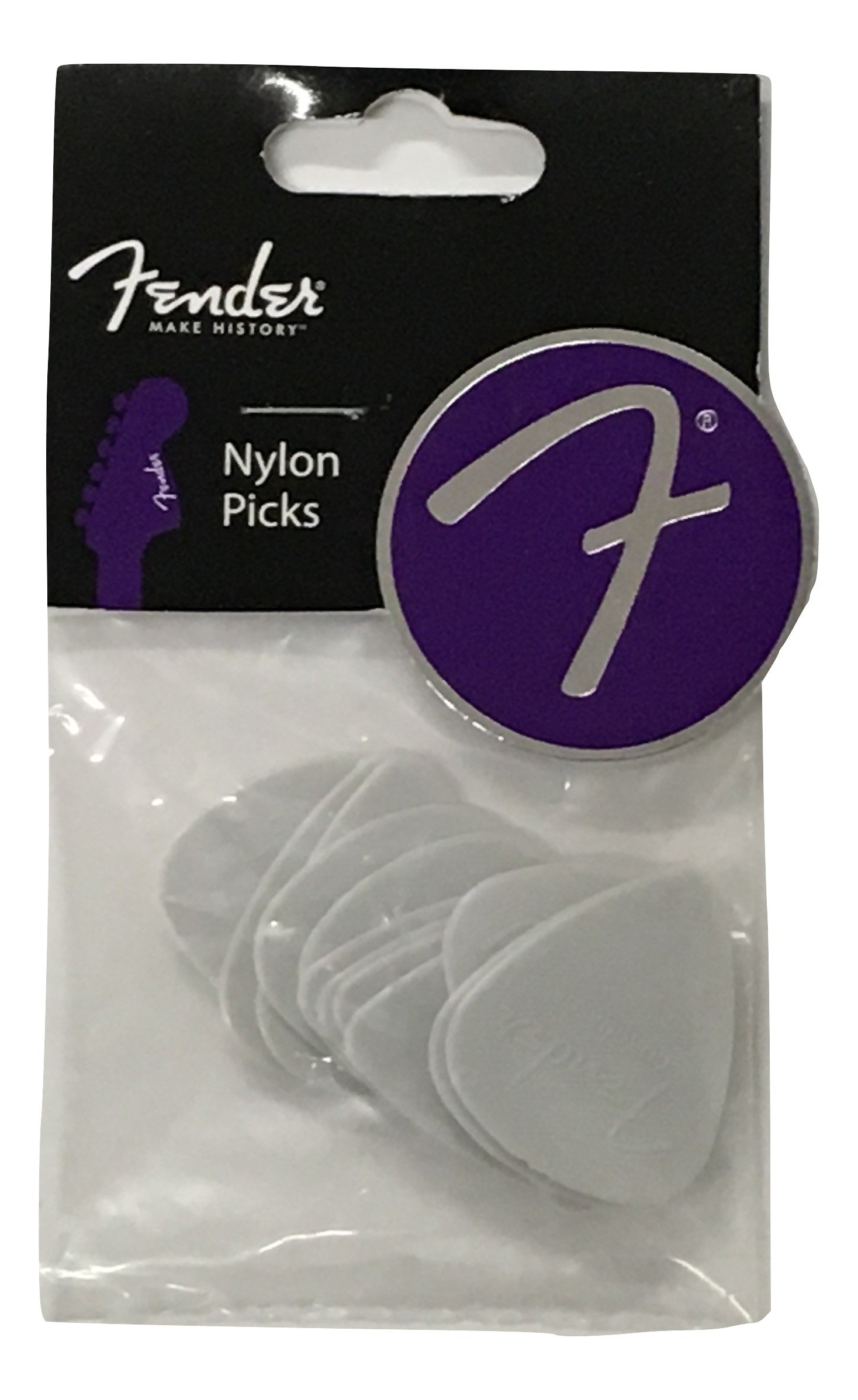 Fender 0986351750 Nylon Guitar Picks 351 Shape, Guitar Accessories, White, 0.60mm, 12-Pack
