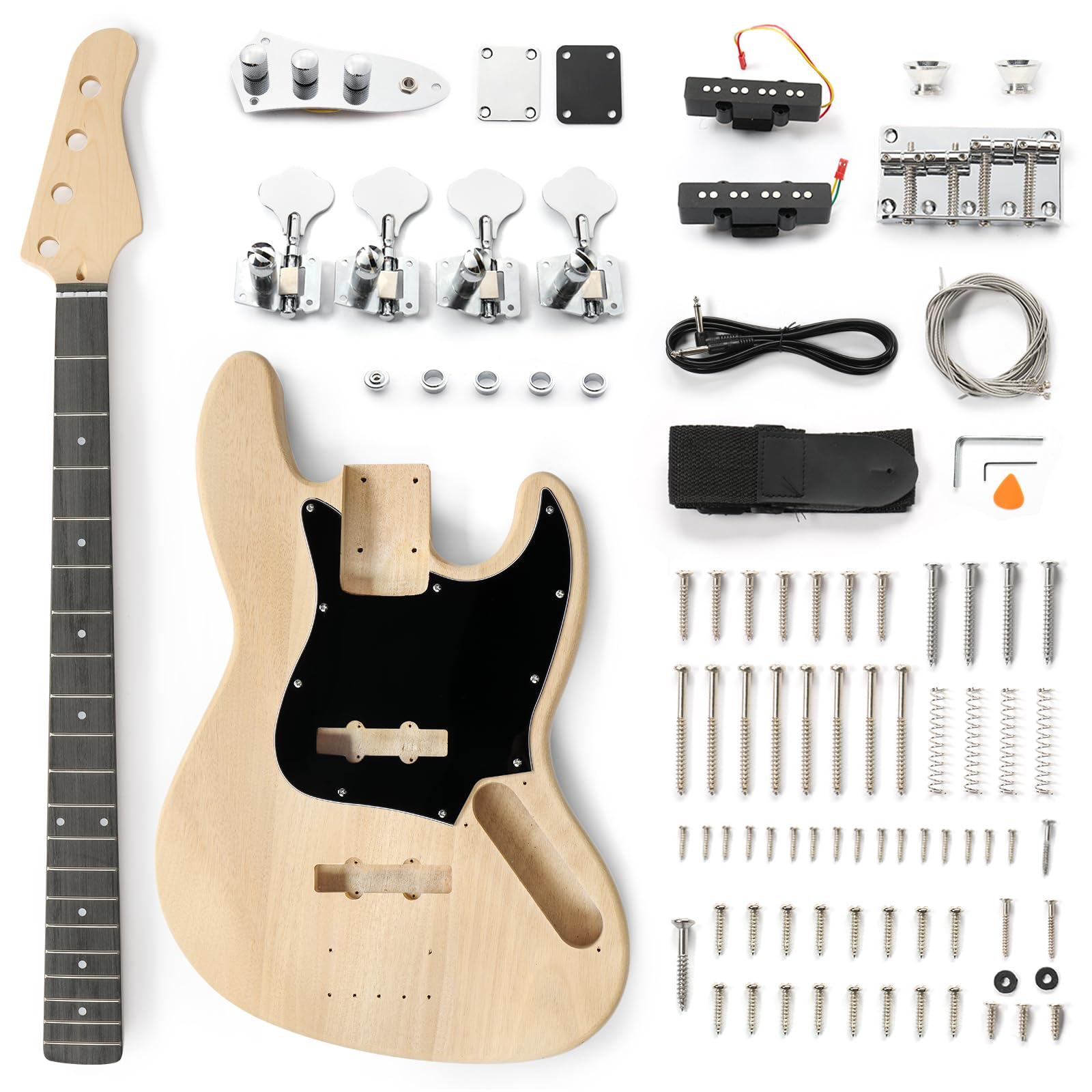 Ktaxon DIY Electric Guitar Kit, 46 Inch DIY Bass Guitar Kit (Kjazz)