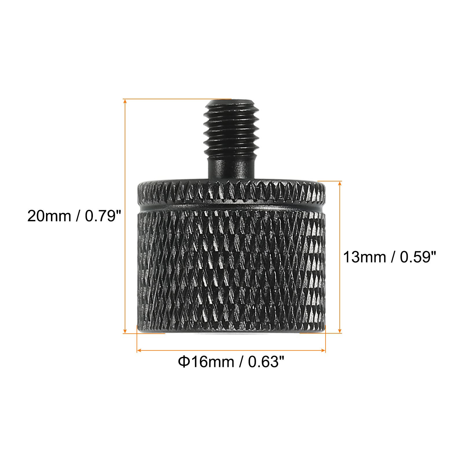 MECCANIXITY Mic Stand Adapter 1/4 Female x M5 Male Camera Screw,Black 2 Pcs