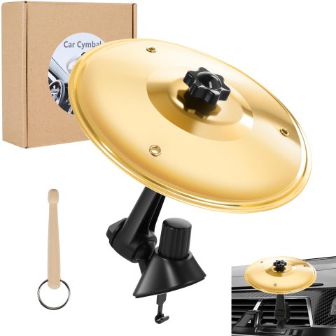 Ubblove Car Cymbal Mini Drum: Fun Dash Air Vent Music Gift for Rock Drummer