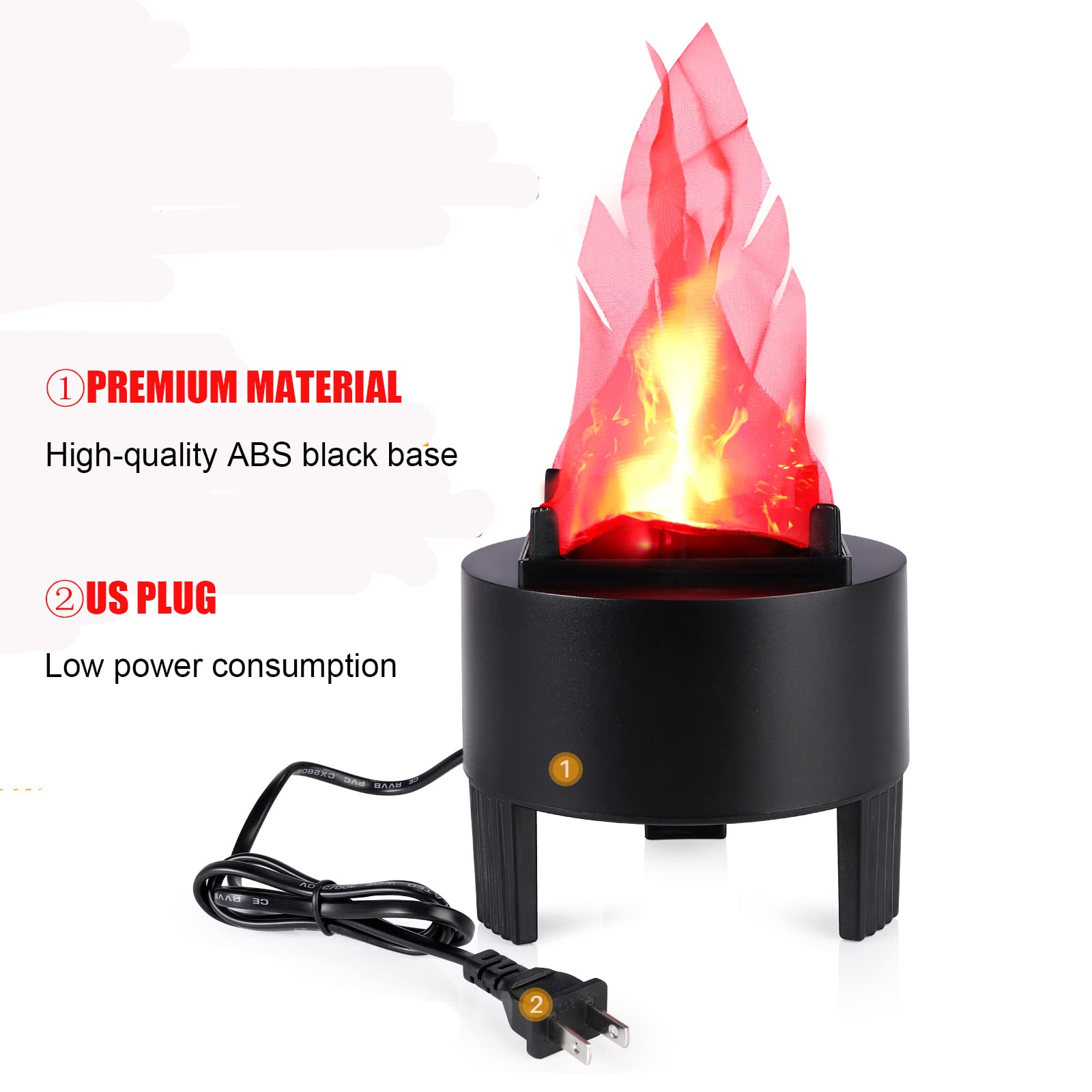 Electronic LED Fake Fire Flame Simulated Flame Effect Light No Heat Base Support Halloween Artificial Flame 3D Campfire Centerpiece for Christmas, Festival Night Clubs (3D Triangle Flame Hanging)
