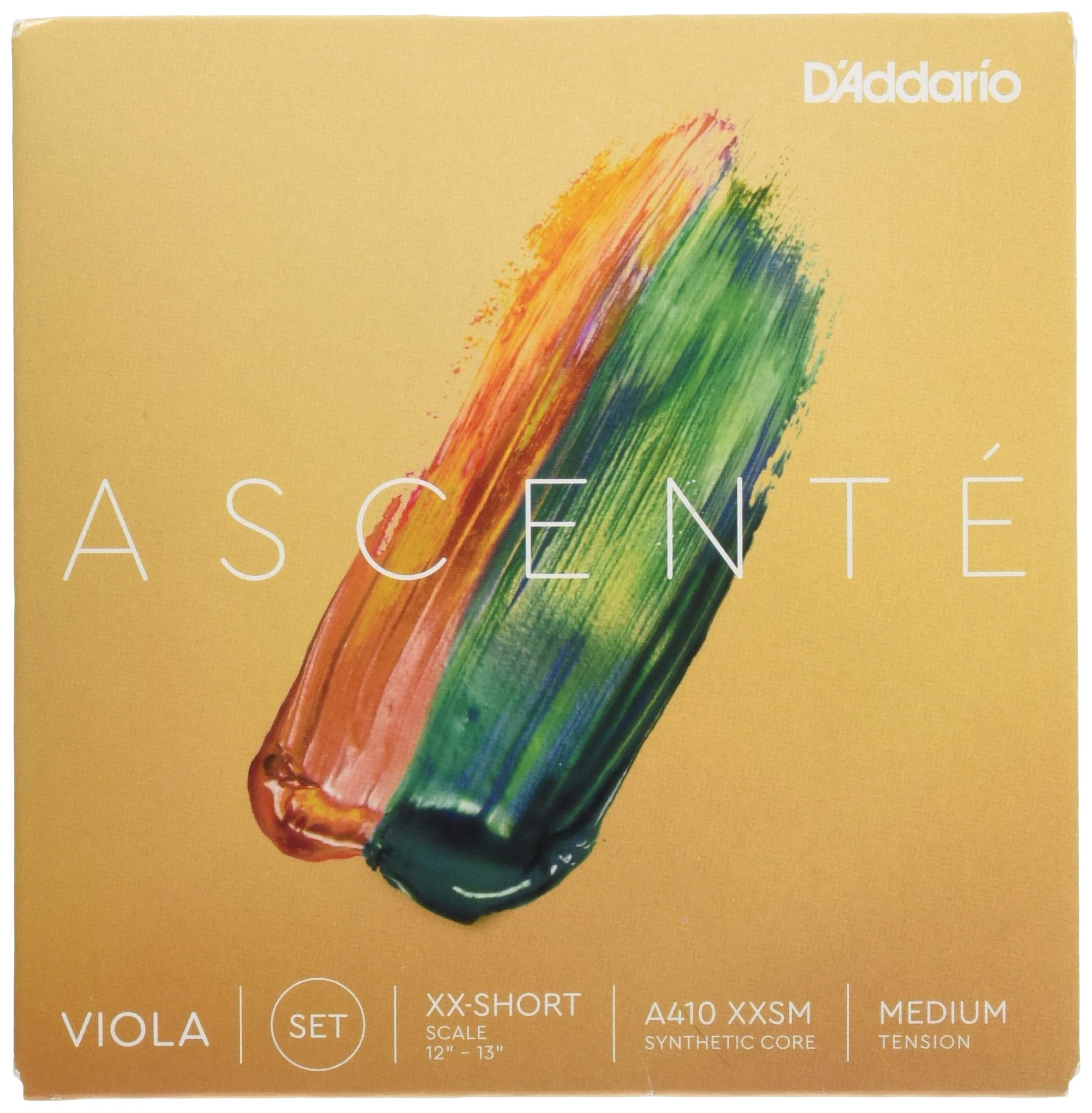 D’Addario A410 XXSM Ascent? Viola Strings – – Medium Tension – Full Set – Extra-Extra-Short Scale