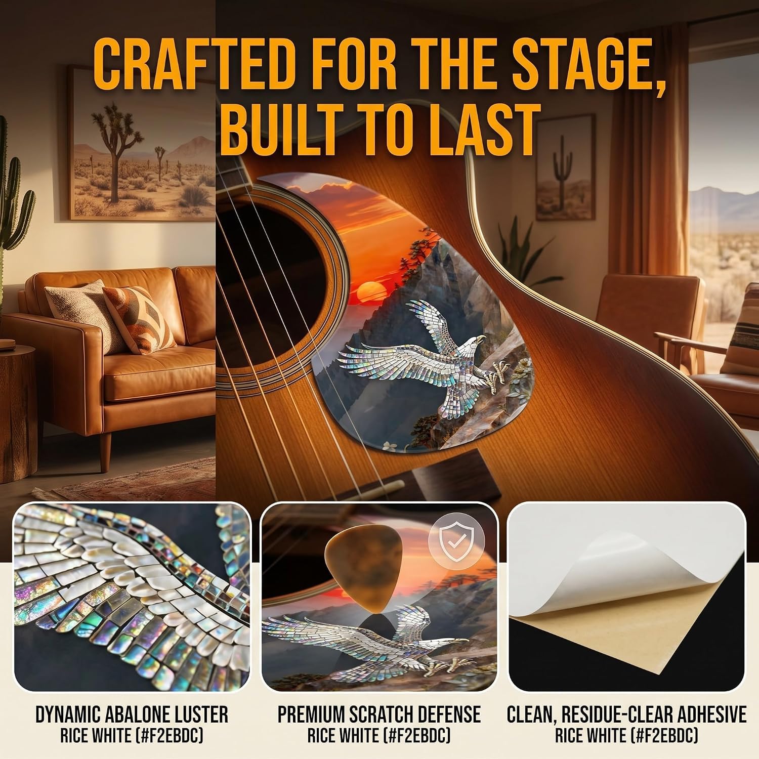Acoustic Guitar Pickguard Self-adhesive Teardrop-Shaped