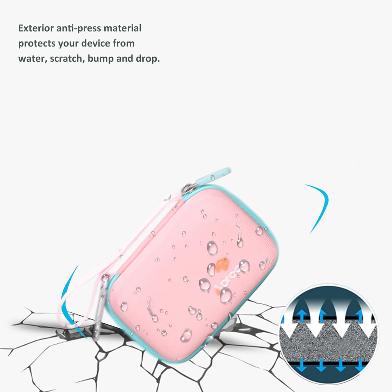Aproca Case Compatible with JBL Go 4 / Go 3 Ultra-Portable Waterproof Dustproof Bluetooth Speaker, Portable Storage Bag for Accessories -Pink (Case Only)