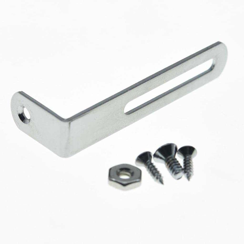 KAISH Premium Stainless Steel Guitar Pickguard Bracket with Pickguard Mounting Screws Bolt and Nut for USA Les Paul Chrome