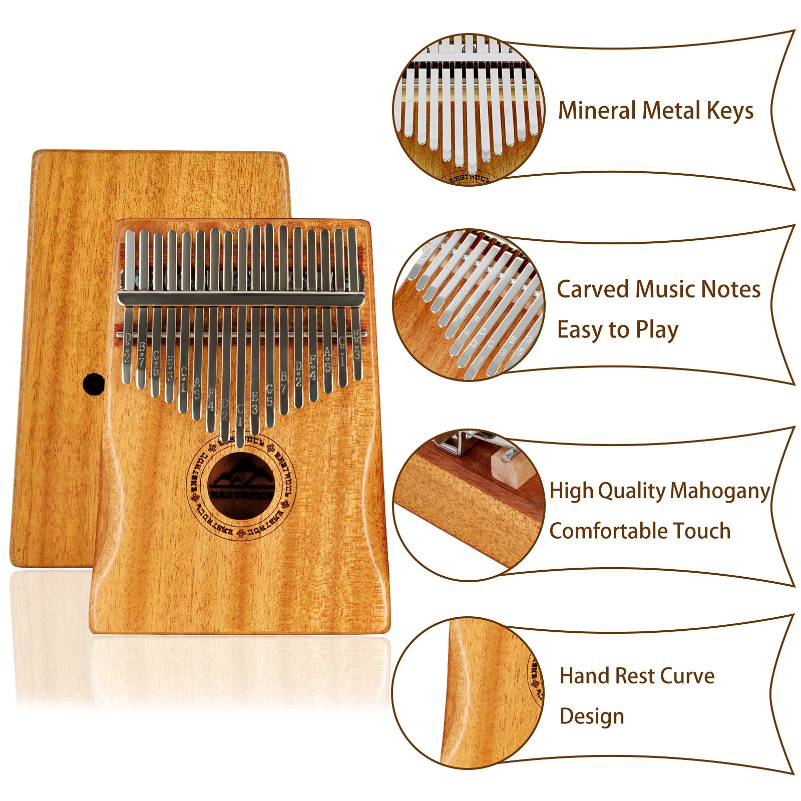 EASTROCK Kalimba Thumb Piano 17 Keys Mbira Finger Piano for beginners