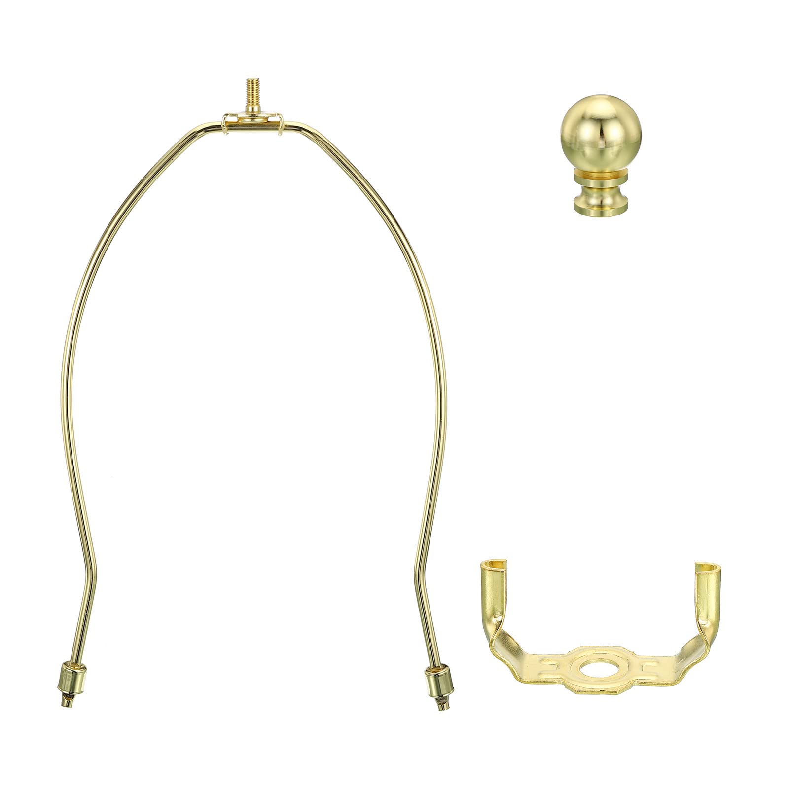 PATIKIL 10 Inch Lamp Harp Kit with Finial, 1 Set Gold Bracket Holder