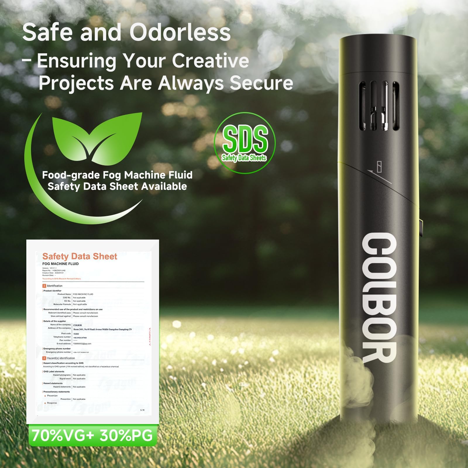 COLBOR CF5 40W Portable Fog Machine for Photography, RGB Light & Remote