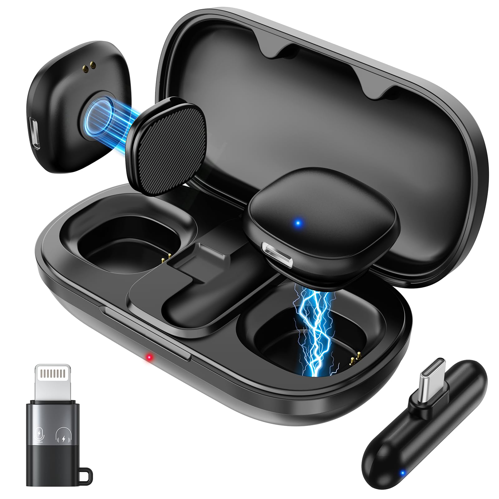 JTTSO Magnetic Wireless Lavalier Microphone for iPhone 16 15 14 Pro Max Android Camera, 3-Level AI Noise Canceling & 48kHz Hi-Fi, 2-Person Wireless Mic for TikTok YouTube Vlog Recording, 40H