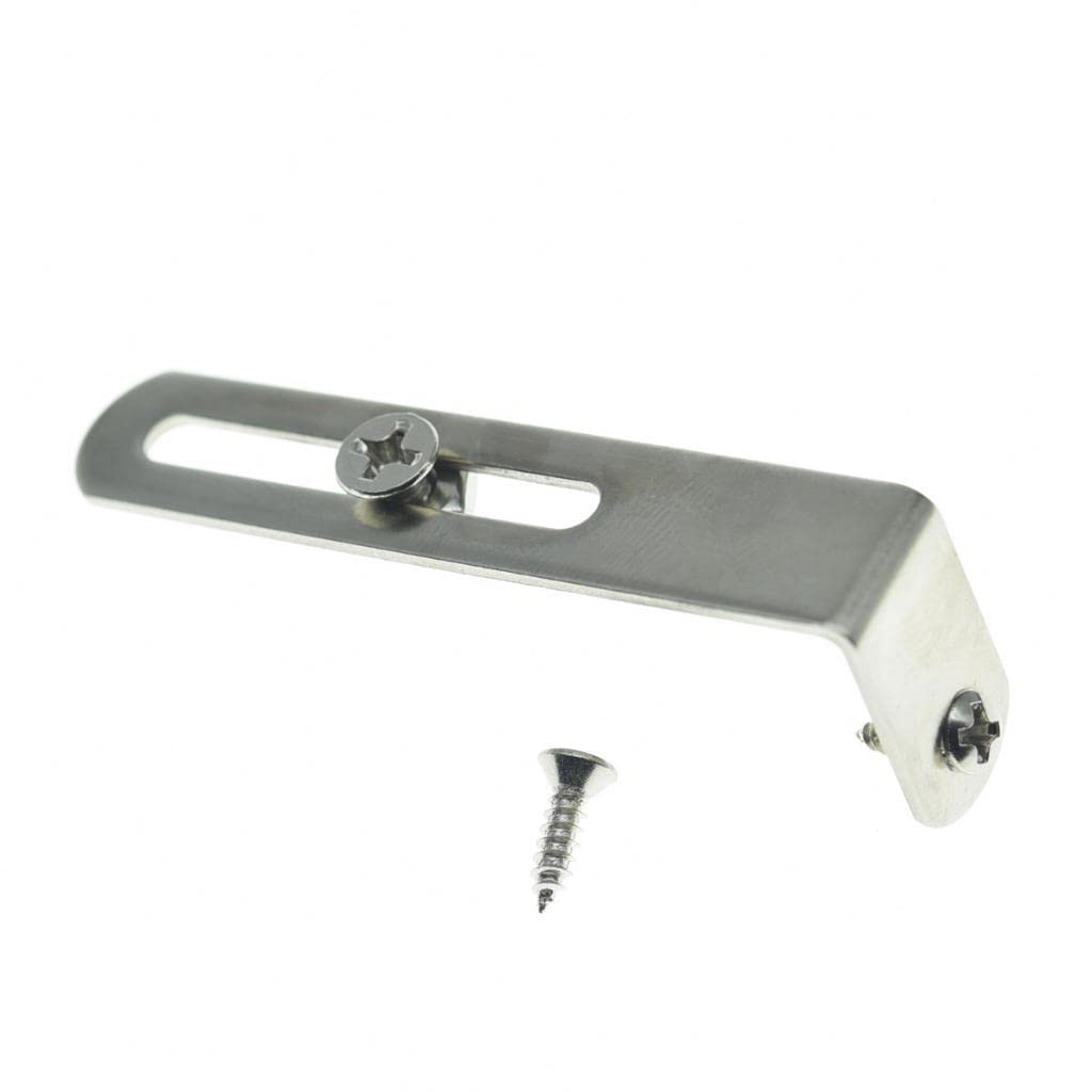KAISH Premium Stainless Steel Guitar Pickguard Bracket with Pickguard Mounting Screws Bolt and Nut for USA Les Paul Nickel Nickel