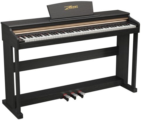 ZHRUNS Piano Keyboard | 88-Key Digital Piano | Professional Triple Pedal | Weighted Keys & USB-MIDI Connectivity | Includes Power Adapter | White