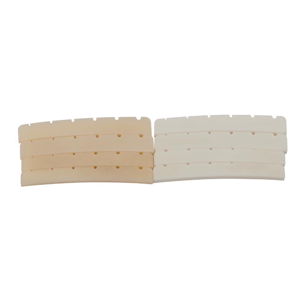 KAISH 2pcs Curved Bottom 9.5″ Radius * 42mm Length True Bone Nut Unbleached Pre-Slotted Bone Nut for Strat/Tele Guitars