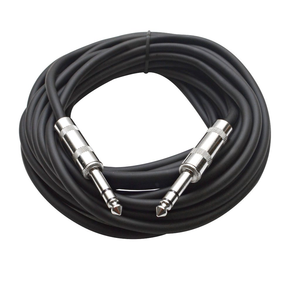 Seismic Audio – SATRX-25Yellow6 – Pack of Six (6) 25 Foot Yellow 1/4″ TRS Patch Cable – Balanced Cord – Effects