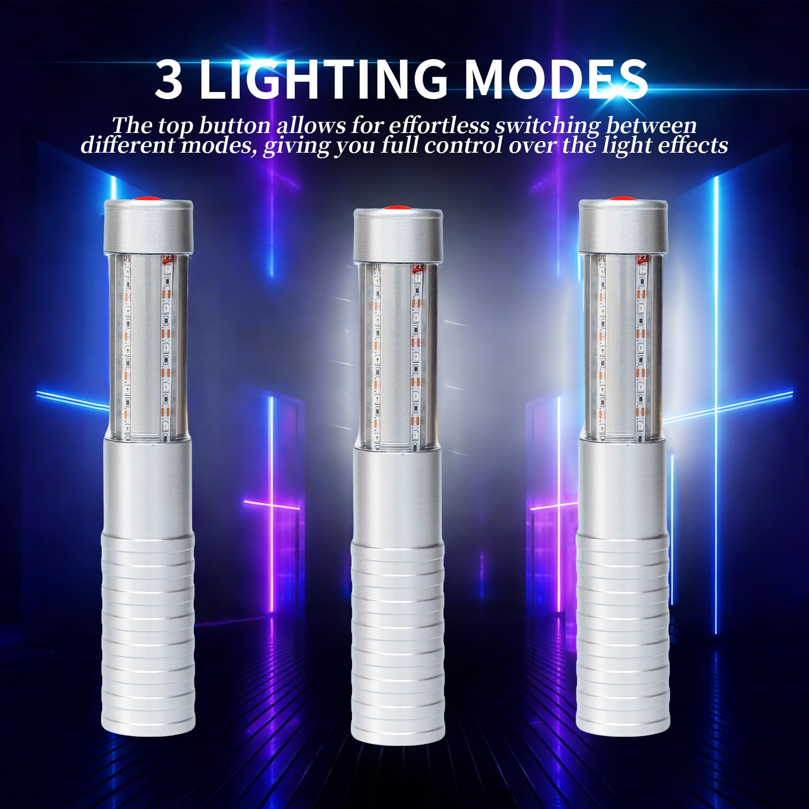 Strobe Bottle Girl Lights Baton Reusable Rechargeable LED Bottle Service Lights Service LED Champagne 2 Pcs for Bar Club Birthday Weddings Parties(Silver, White Light)