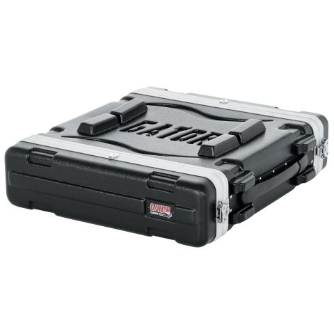 Gator Cases Soundcheck Series Lightweight Molded 2U Rack Case with Heavy Duty Latches, Standard 19.25′ Depth (GR-2L)