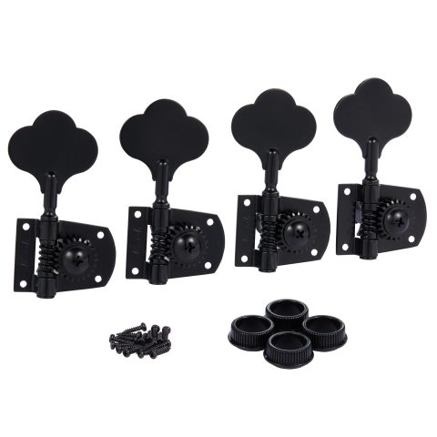KAISH Black Cloverleaf Bass Tuners Bass Tuning Machines Bass Tuning Keys for Standard/Highway One Series Jazz J Bass/Precision P Bass