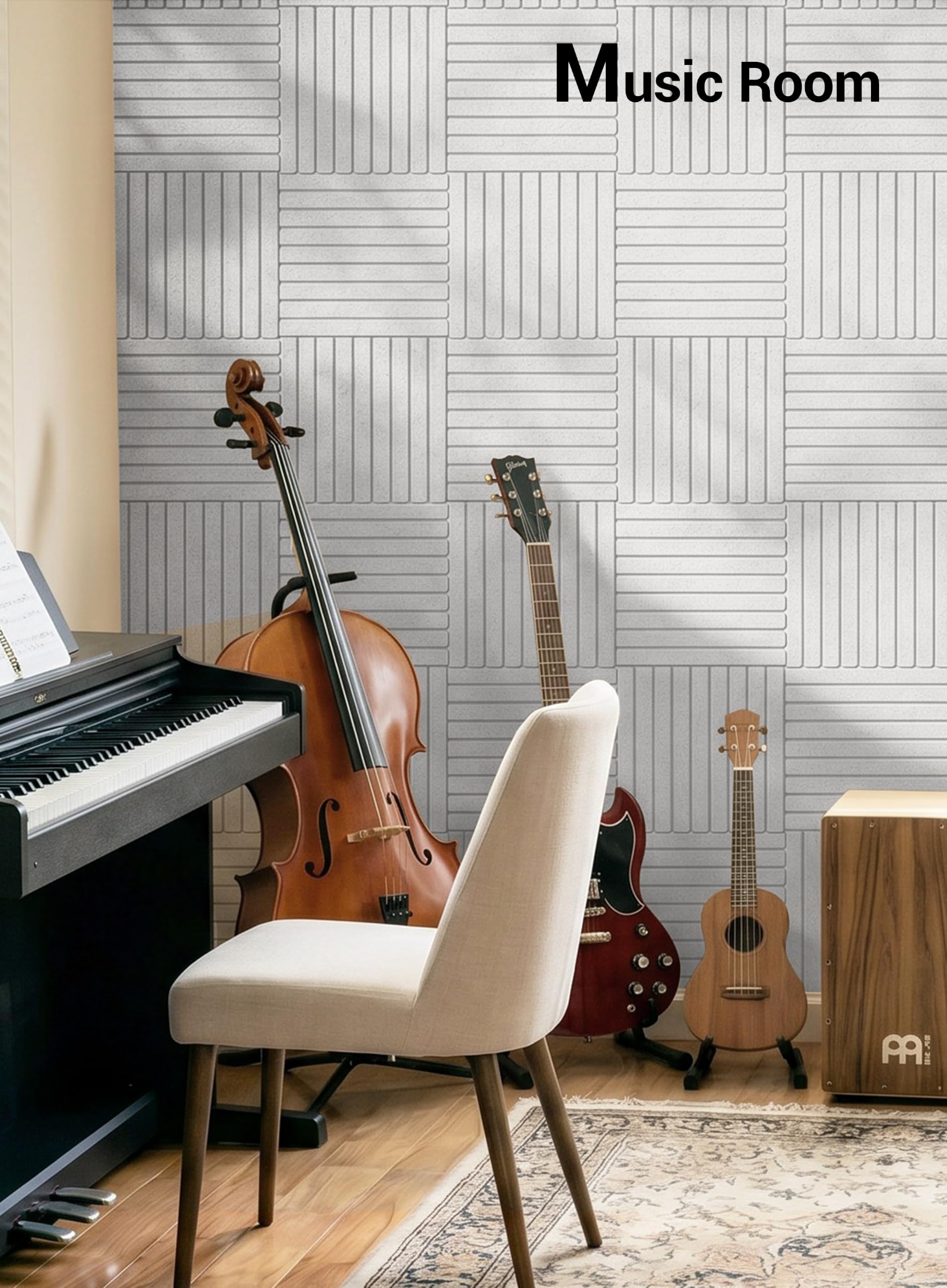 Waister Soundproof Wall Panels, 16‑Pack, 0.47 Inch Thick High Density-White