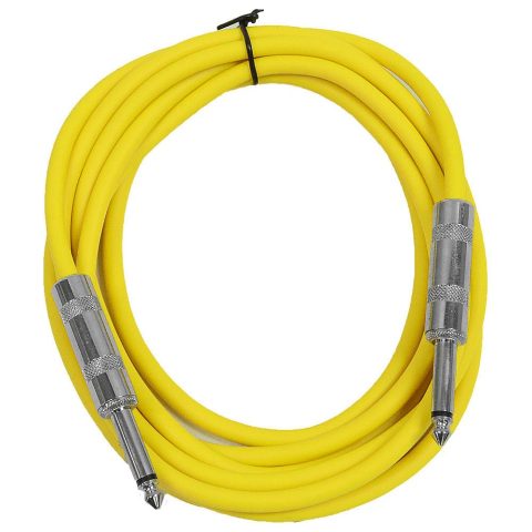 Seismic Audio – SASTSX-10 – 10 Foot TS 1/4″ Guitar, Instrument, or Patch Cable Yellow
