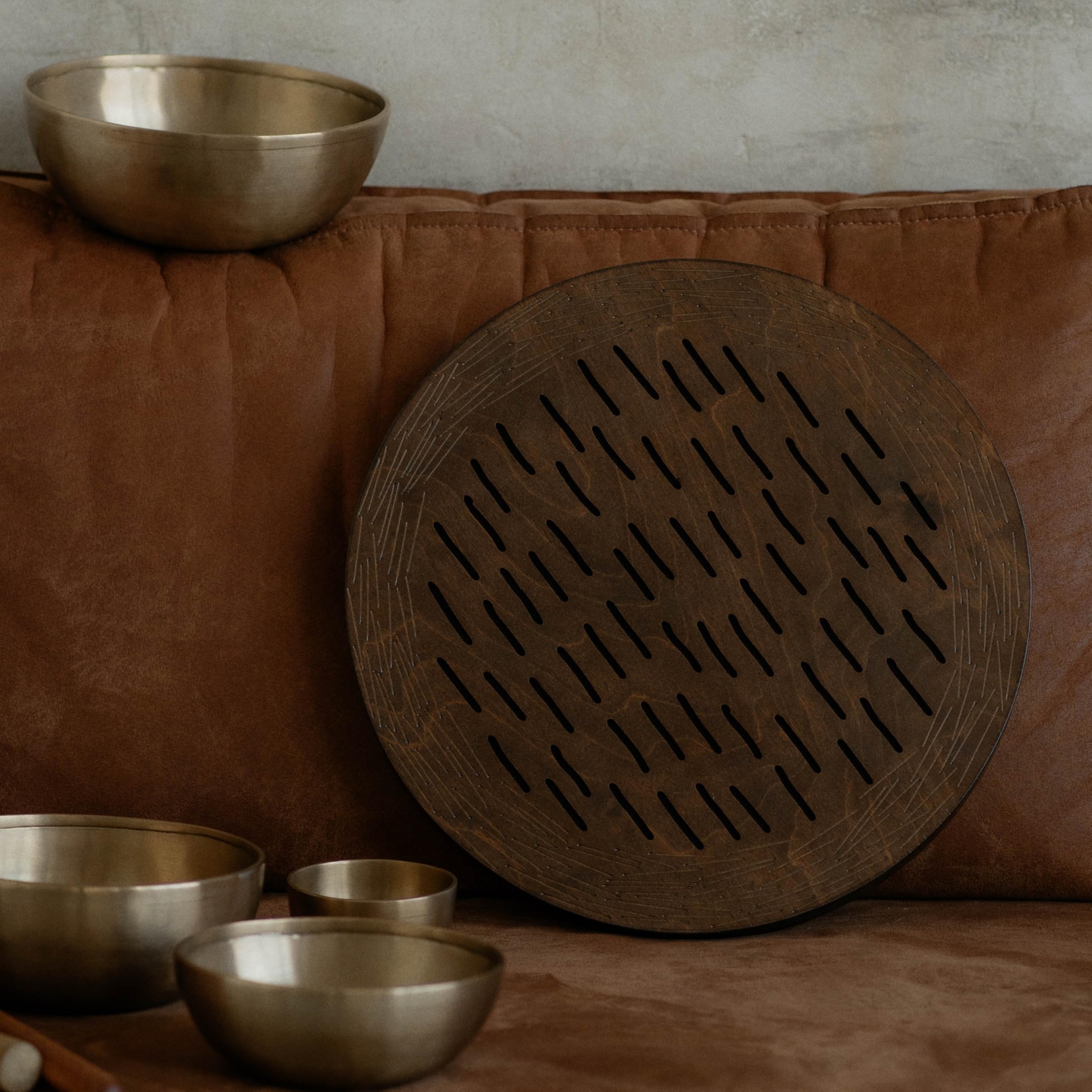 Nazar Drums Water-Fall Disc — Wooden Ocean Drum, Storm, 16″ (40 cm) | Long Water Ambience for Sound Bath, Meditation & Yoga | With Protective Bag