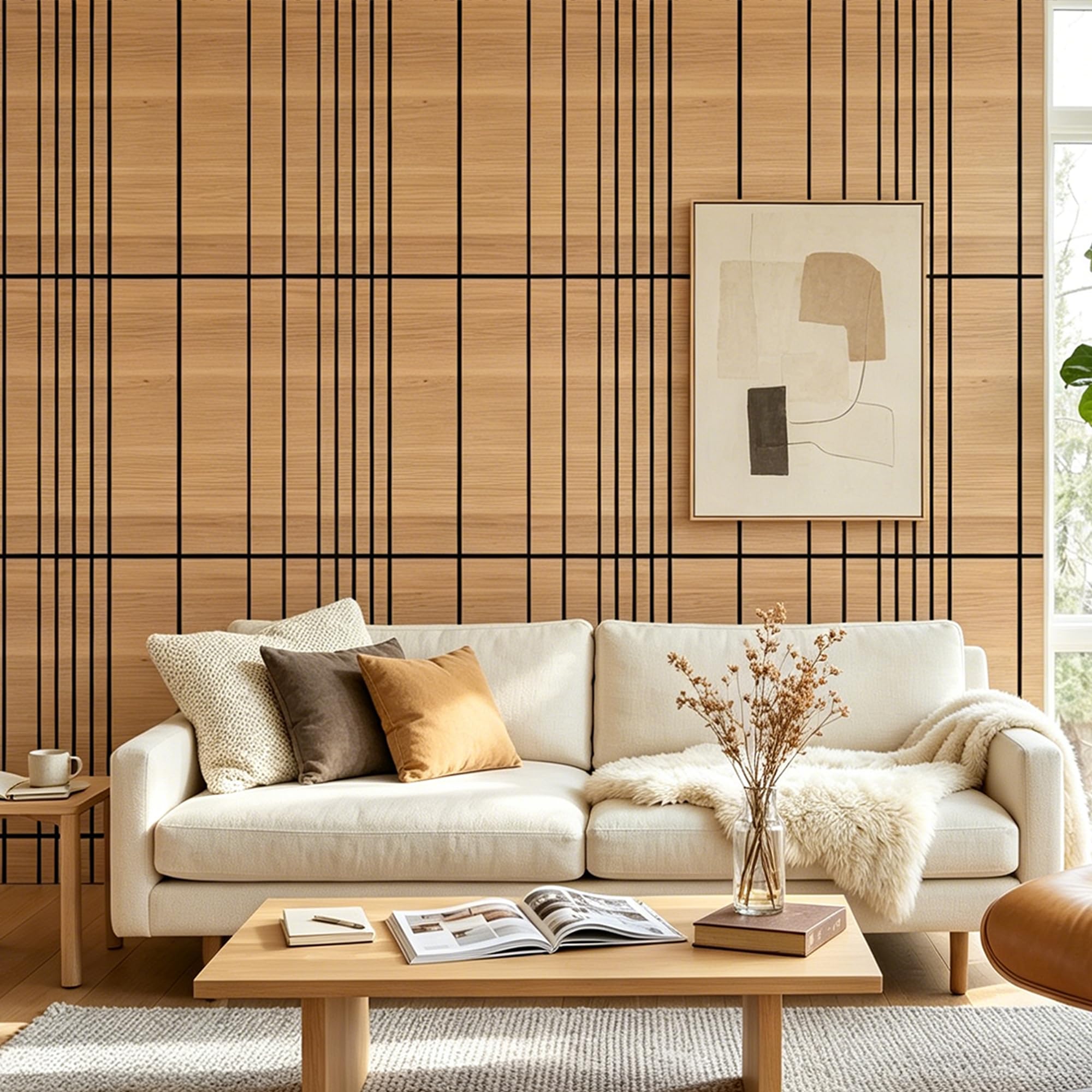 WoveN SounD Acoustic Wall Panels, Natural Oak, 8 Pack, 23.6×23.6 in