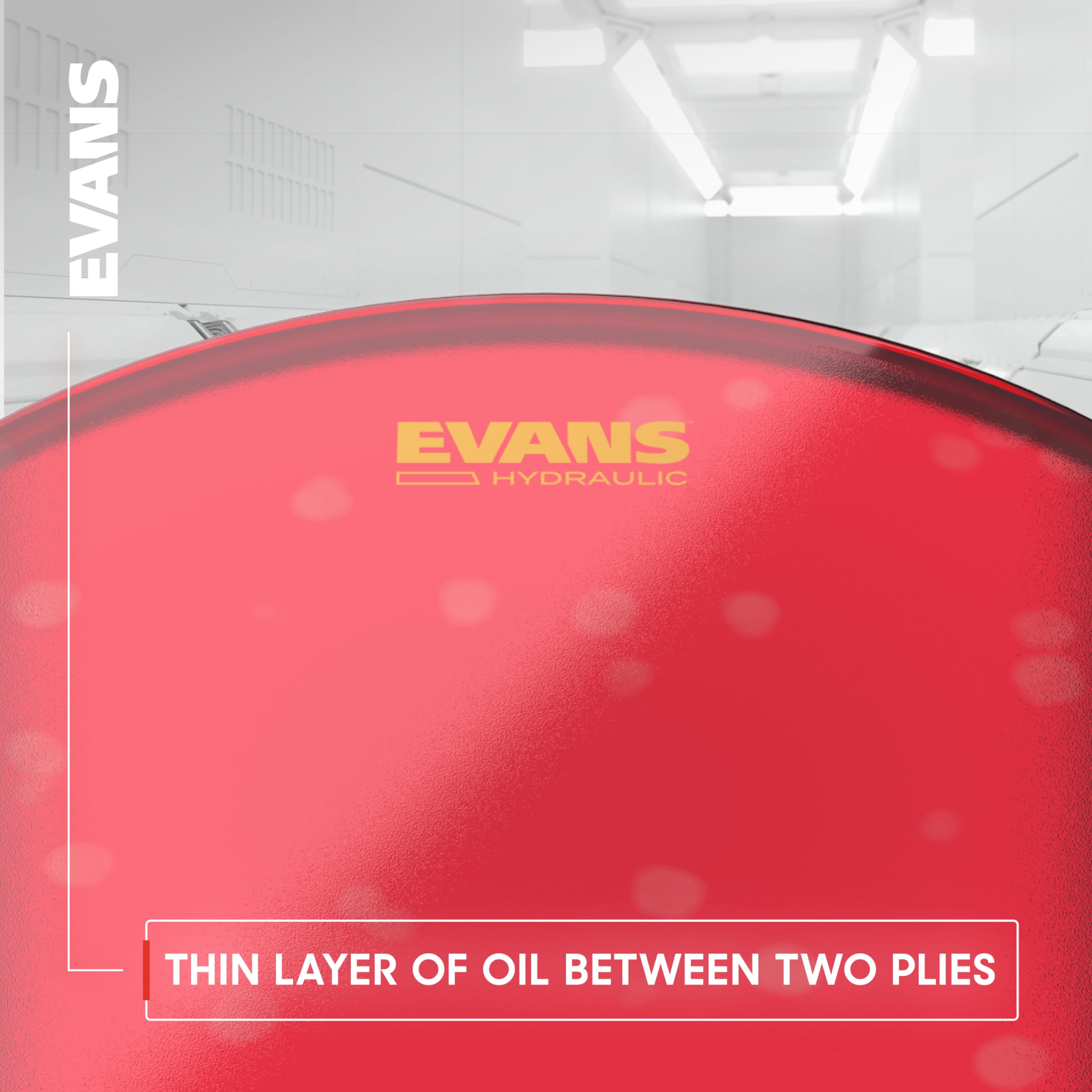 Evans Drum Heads – Hydraulic Red Tom Drumhead, 8 Inch