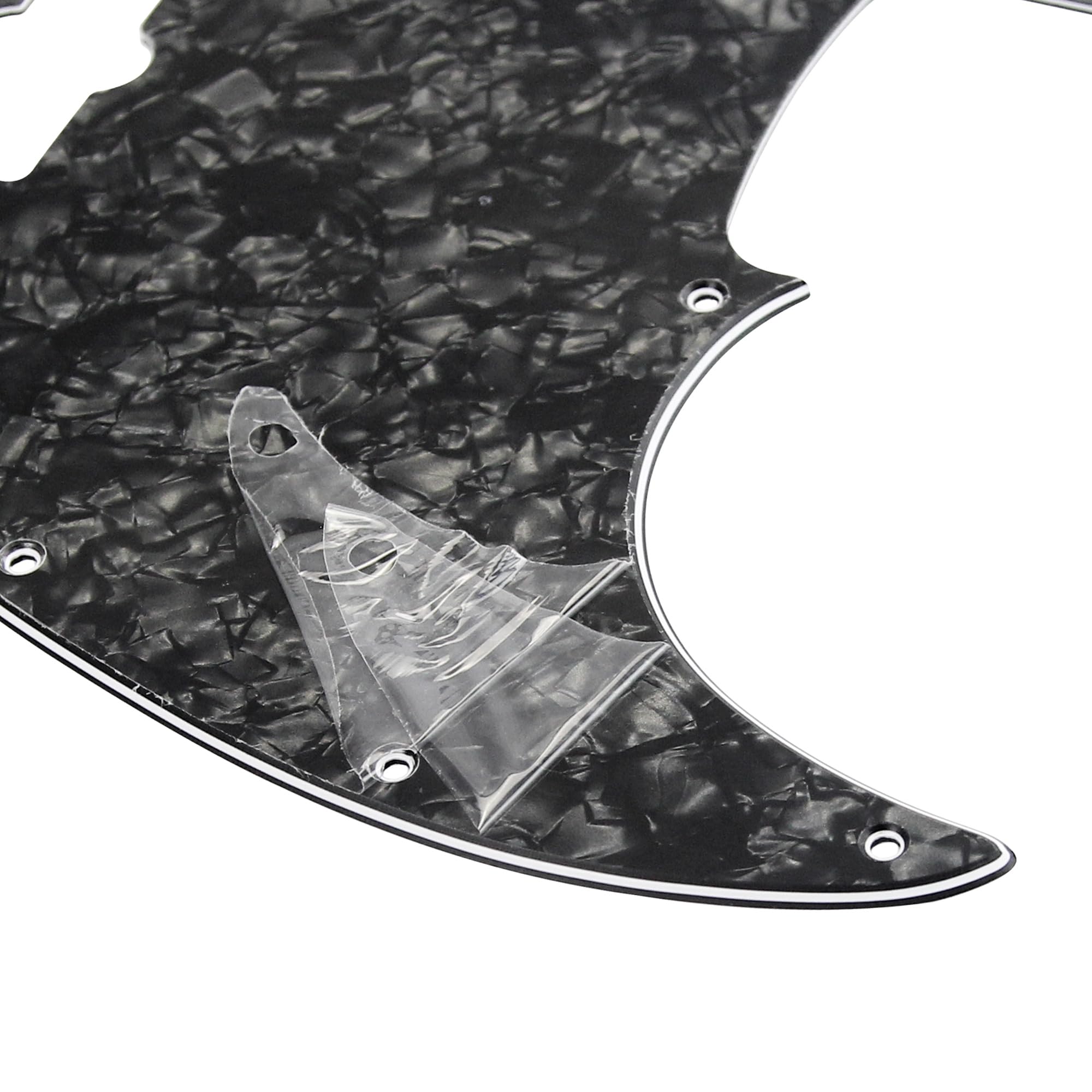 FLEOR 10 Hole J Bass Pickguard Scratch Plate Pick Guards for 4 Strings American/Mexican Standard J Bass Part, 4Ply Black Pearl