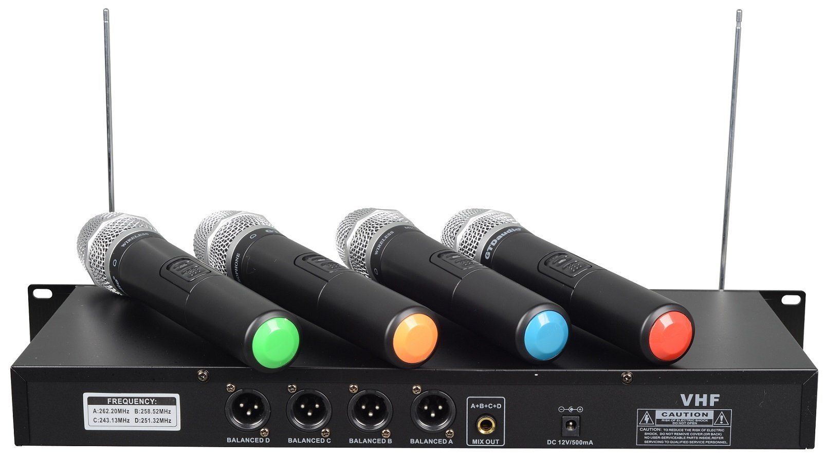 GTDaudio 4 Handheld Wireless Microphone Cordless mics System