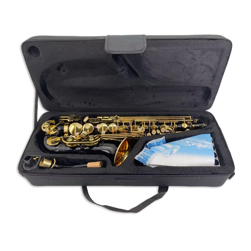 YoungMonic Alto Saxophone E Flat for Adults Students Saxophone Beginner Kit with Mouthpiece Carrying Case Straps 10Reeds