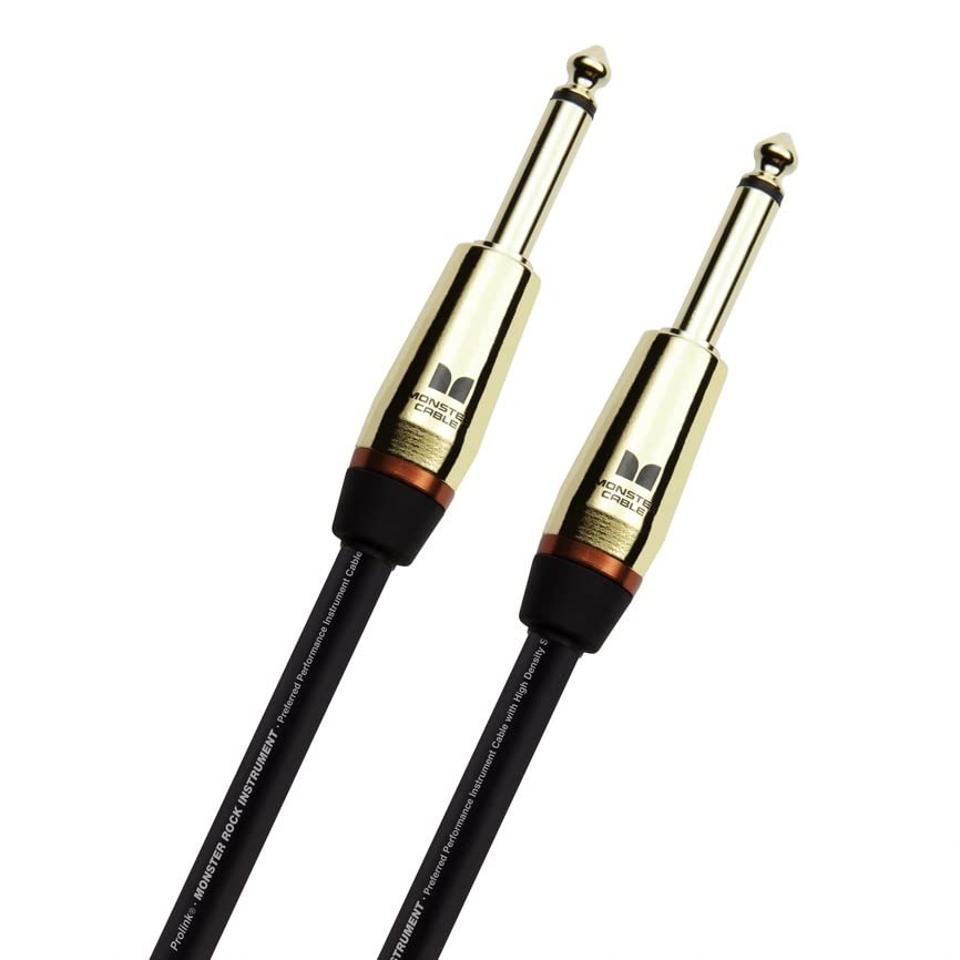 Monster Prolink Rock Instrument Cable. 12 ft Straight to Straight Guitar Cable. 95% Copper Braided Shielded