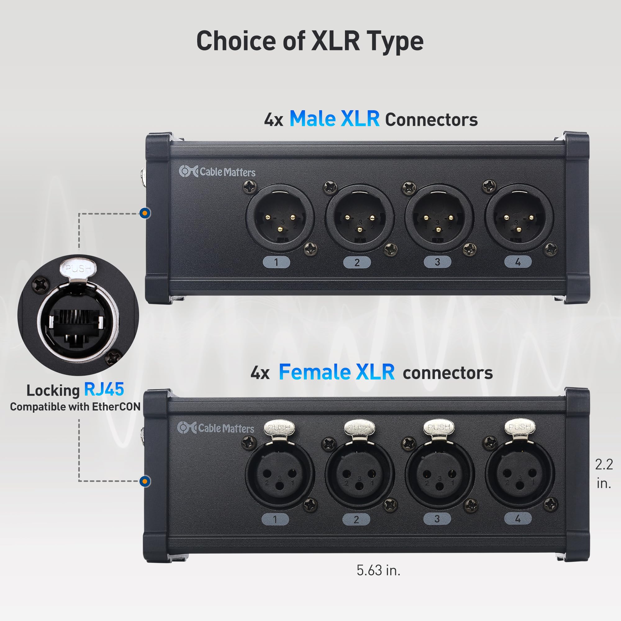 Cable Matters 2-Piece XLR Over Cat5/Cat6 Breakout Box Kit, 4-Channel