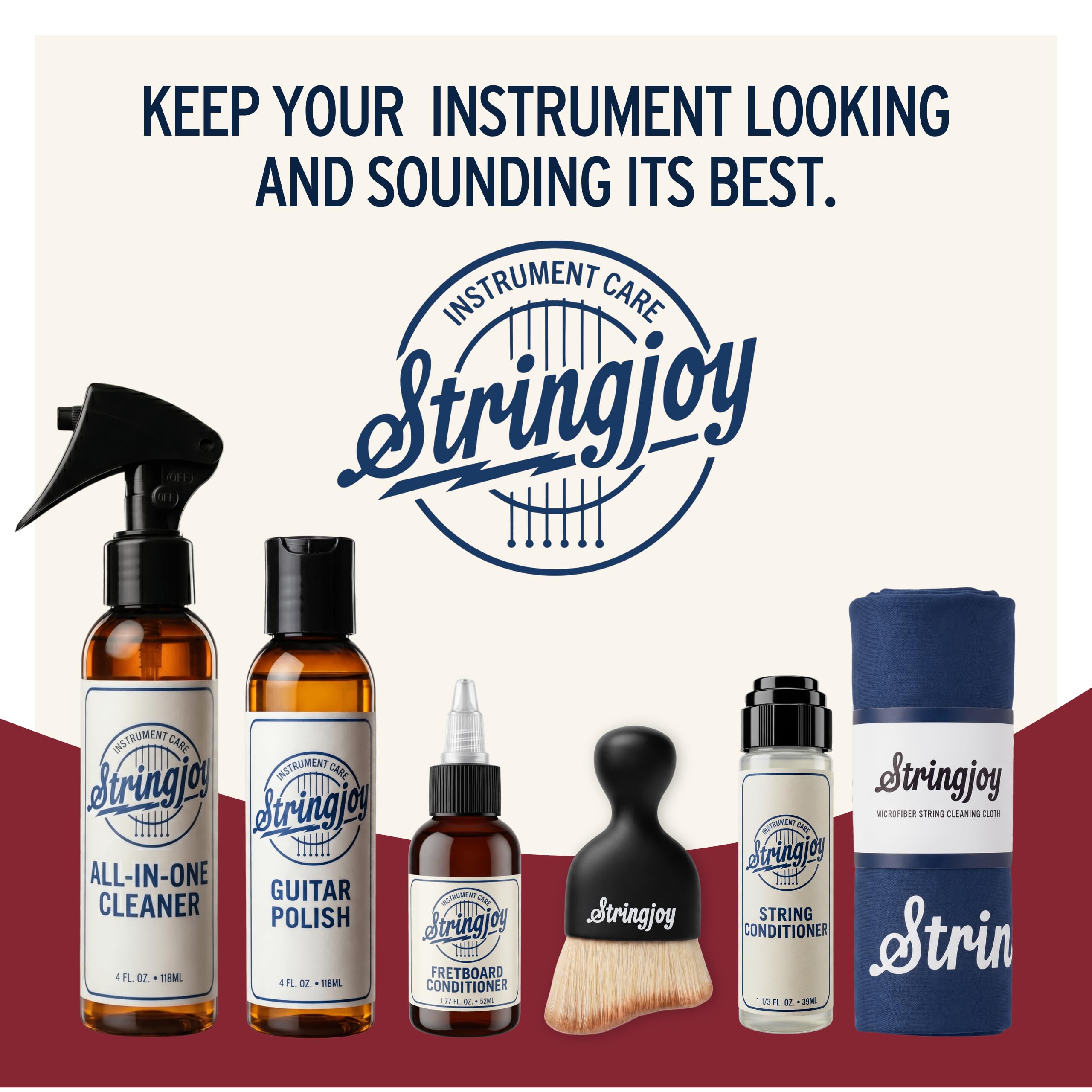 Stringjoy Ultimate Guitar Care Kit – Cleaner, Polish, Conditioners & Cloths