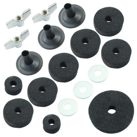 Piutouyar 18 Pcs Black Cymbal Replacement Accessories Set