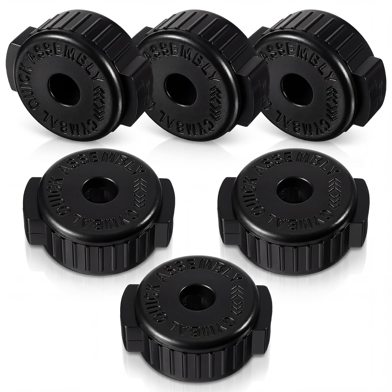 6PCS Black Plastic Cymbal Nuts 8mm Quick-set Plastic Cymbal Nuts for Percussion Drum Kit Cymbals Replacement Accessories Rapid Release Cymbals Topper Replacement Parts Accessories