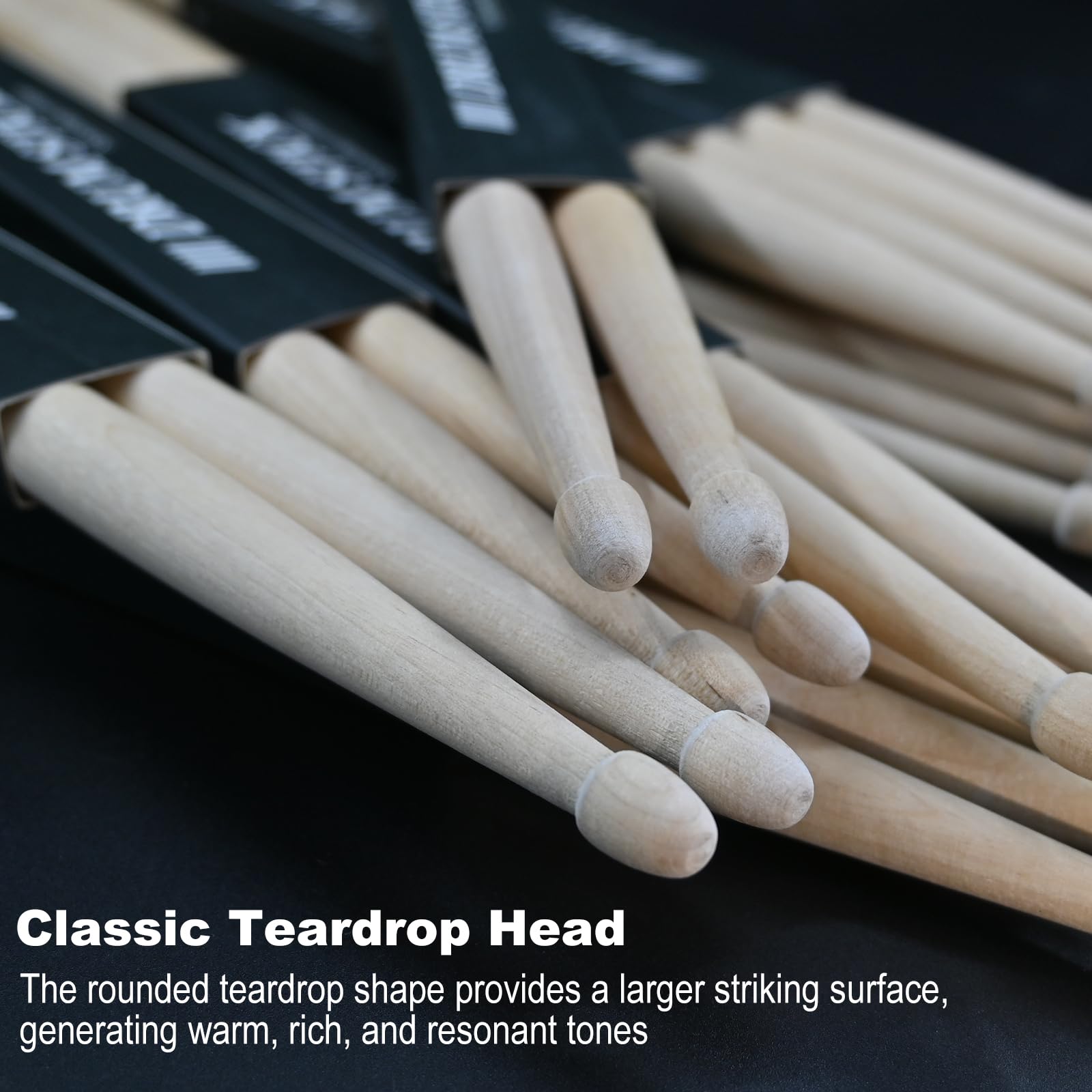 Voxlumia 12 Pair Set 5A Maple Wood Drumsticks Professional for Drummers