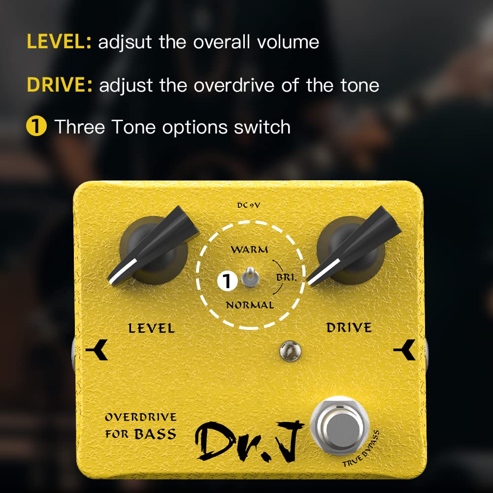 JOYO Bass Overdrive Pedal Effects from Rock to Metal Specially Design for Bassist High-end Edition Dr.J Series (D52)