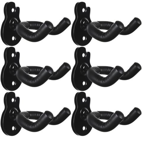 LALAOKS 6Pack Guitar Wall Mount Hanger for Guitar, Bass & Ukulele Bulk