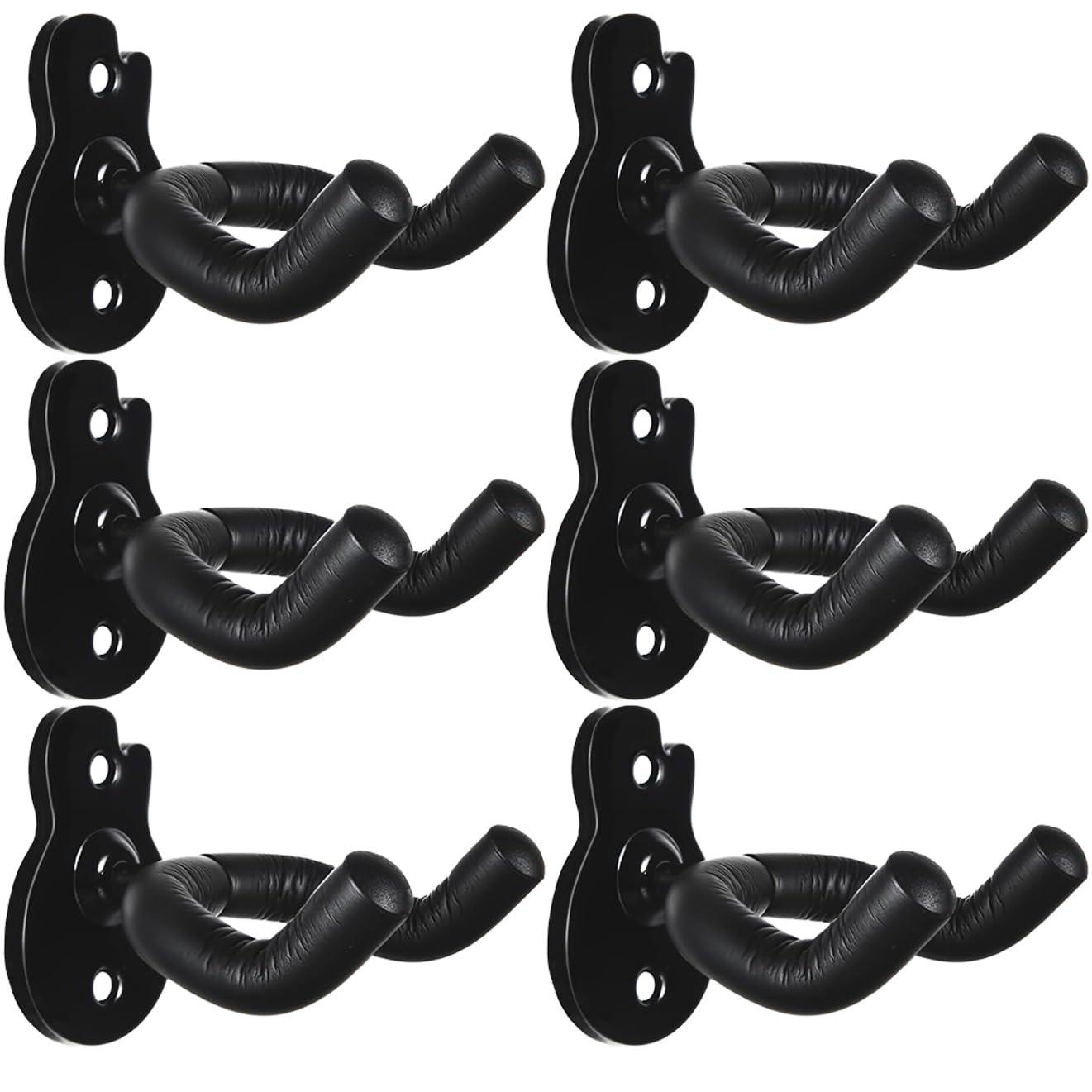 LALAOKS 6Pack Guitar Wall Mount Hanger for Guitar, Bass & Ukulele Bulk