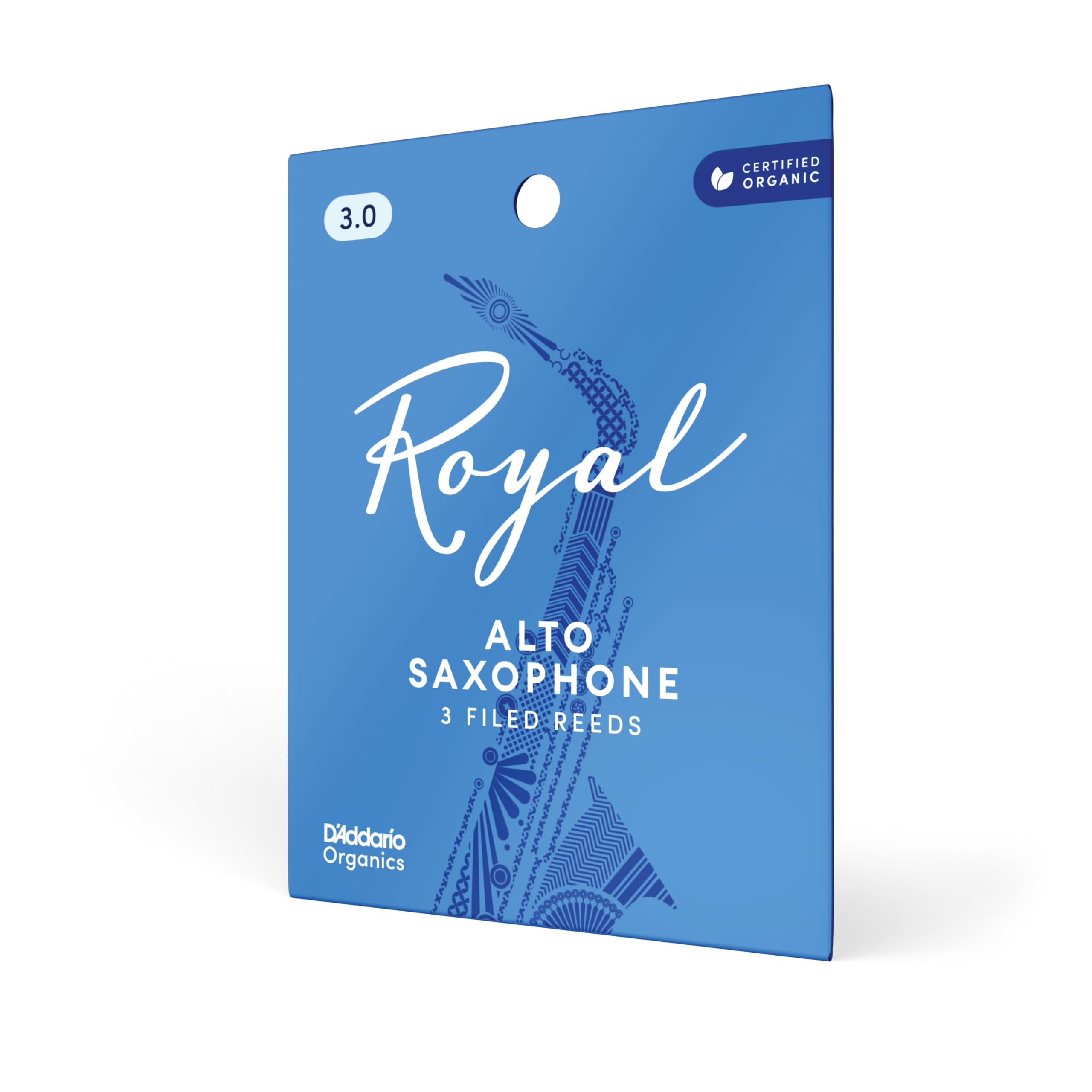D’Addario RJB0330 Organics Royal Alto Saxophone Reeds Strength 1.5, 3-Pack
