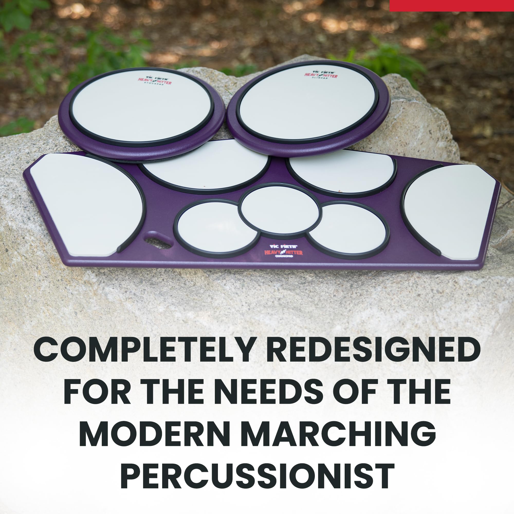 Vic Firth HHPQLR Heavy Hitter Quadropad Practice Pad with Rims – Large