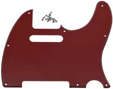 Dopro 8 Hole Tele Guitar Pickguard Scratch Plate for USA/Mexican FD Telecaster Red 3 Ply