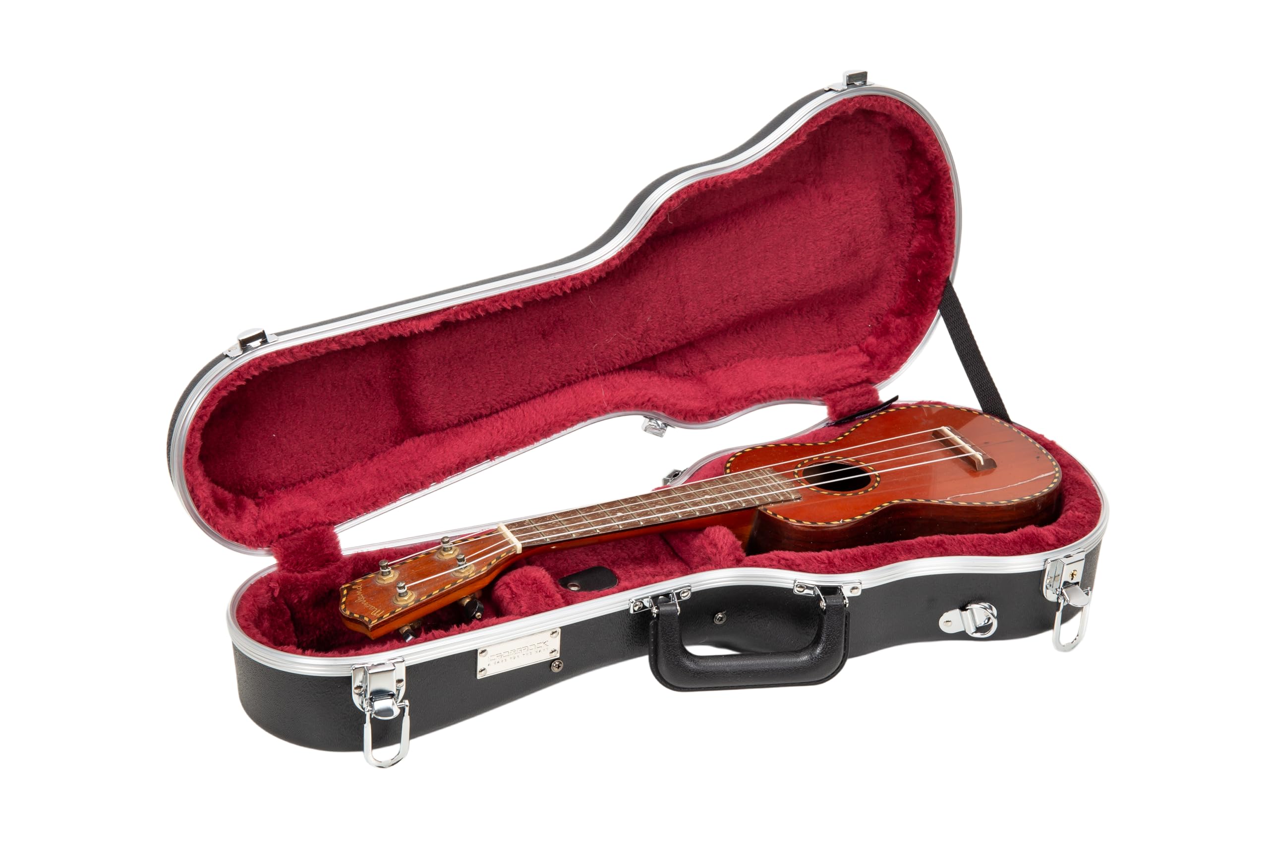 Crossrock Soprano Ukulele Case, Fit for 21 inches | Molded Hardshell with Scratch-Resistant Matte Finish, Security Lock, Accessory Compartment & Shoulder Straps — Black (CRA880SUBK)