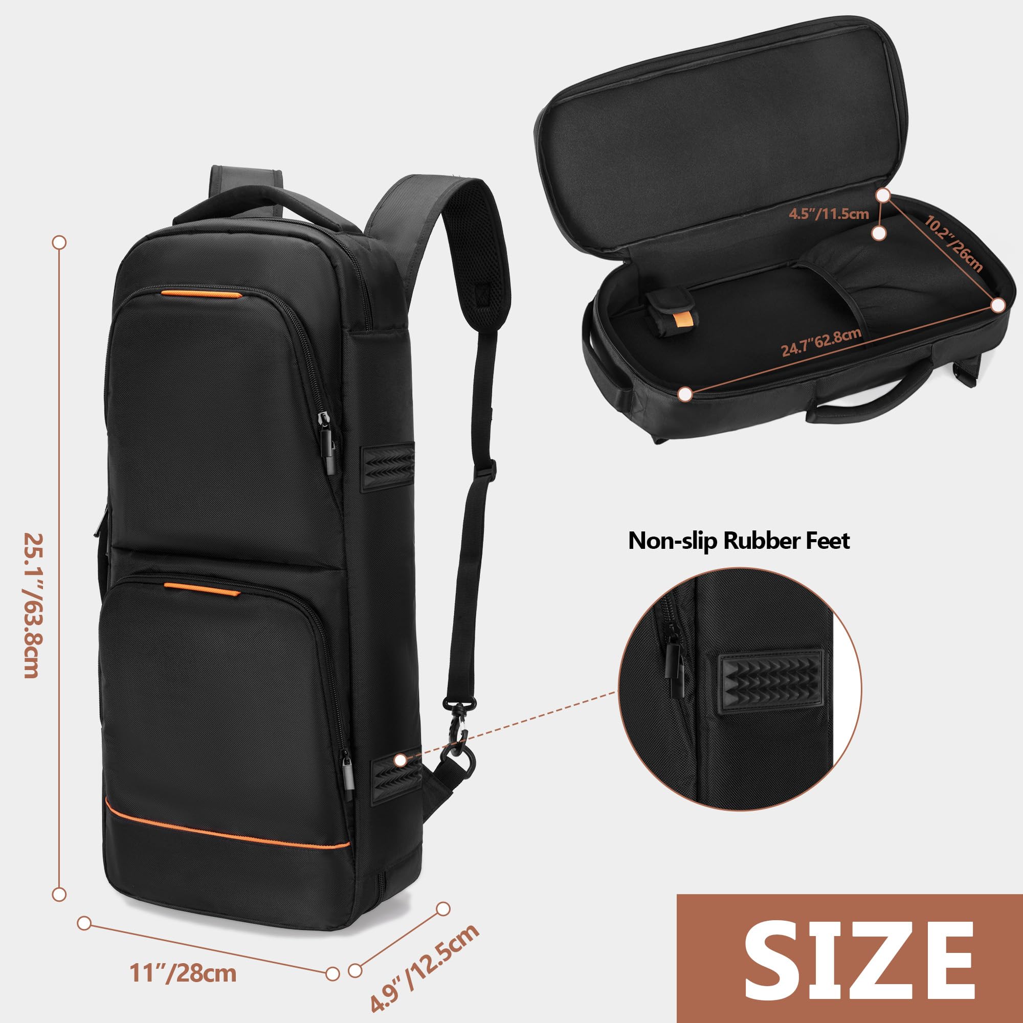 Rexmica Padded Alto Sax Case Gig Bag Backpack with Hidden Shoulder Strap